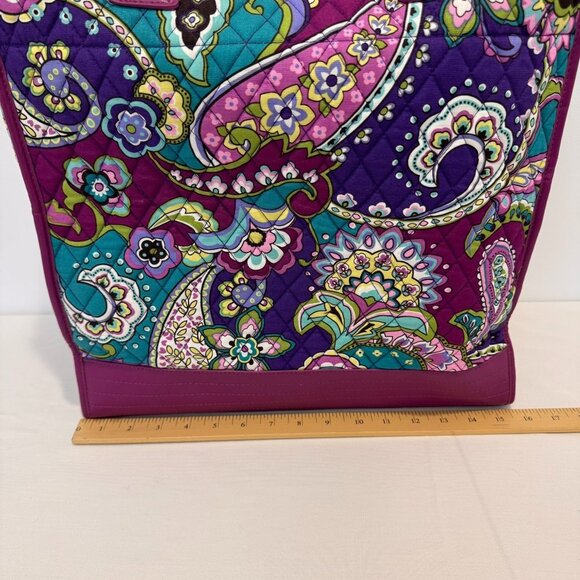 NWOT Vera Bradley Quilted Paisley Tote Bag Double Handles Multicolor Vibrant XL - Picture 8 of 11